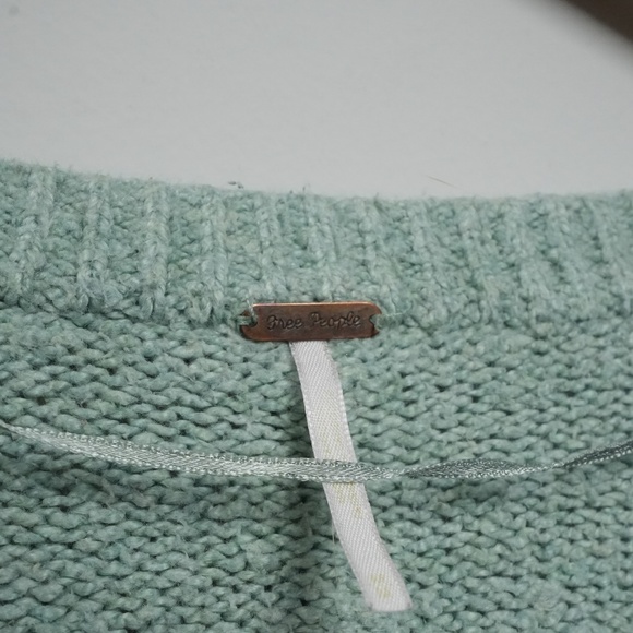 Free People Brookside Oversized Tunic Sweater, Spearmint size M - Picture 6 of 8
